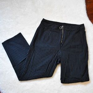 Kendall & Kylie High Waisted Striped Cropped Pants